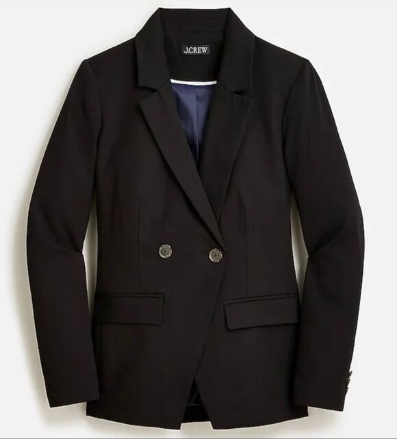 J.Crew Jackets & Blazers - J. Crew Devon Double Breasted Cotton Blazer in Black Size 6